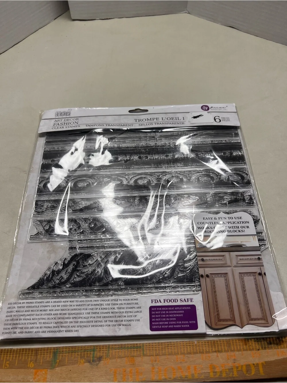 Trompe L'Oeil #1 Decorative Clear Stamps - Black IOD first generation/Prima M